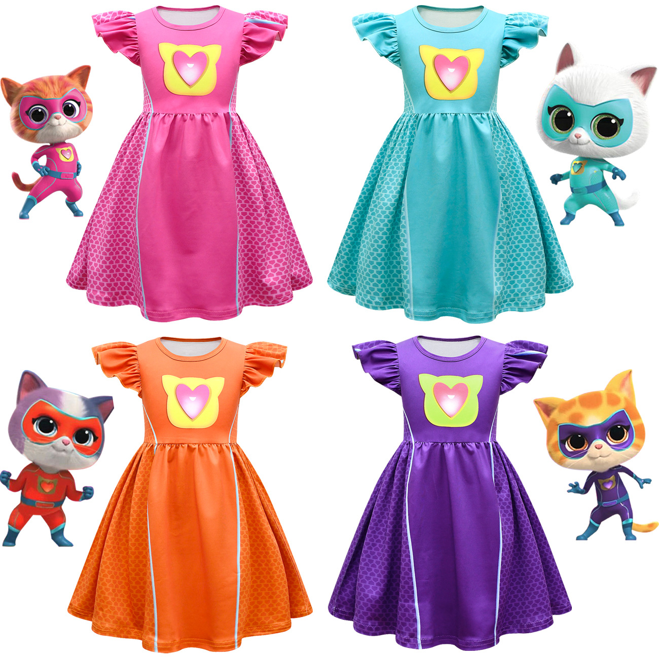 Детское платье Super Cat Superkitties платье девочка летает рукав a -line 81331