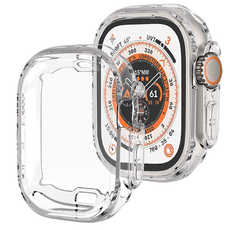 Применимые Apple Watch TPU защитный корпус IWATCH S8 SE2 Ultra Hollow Transparent Half -Pack Soft Shell Tablet