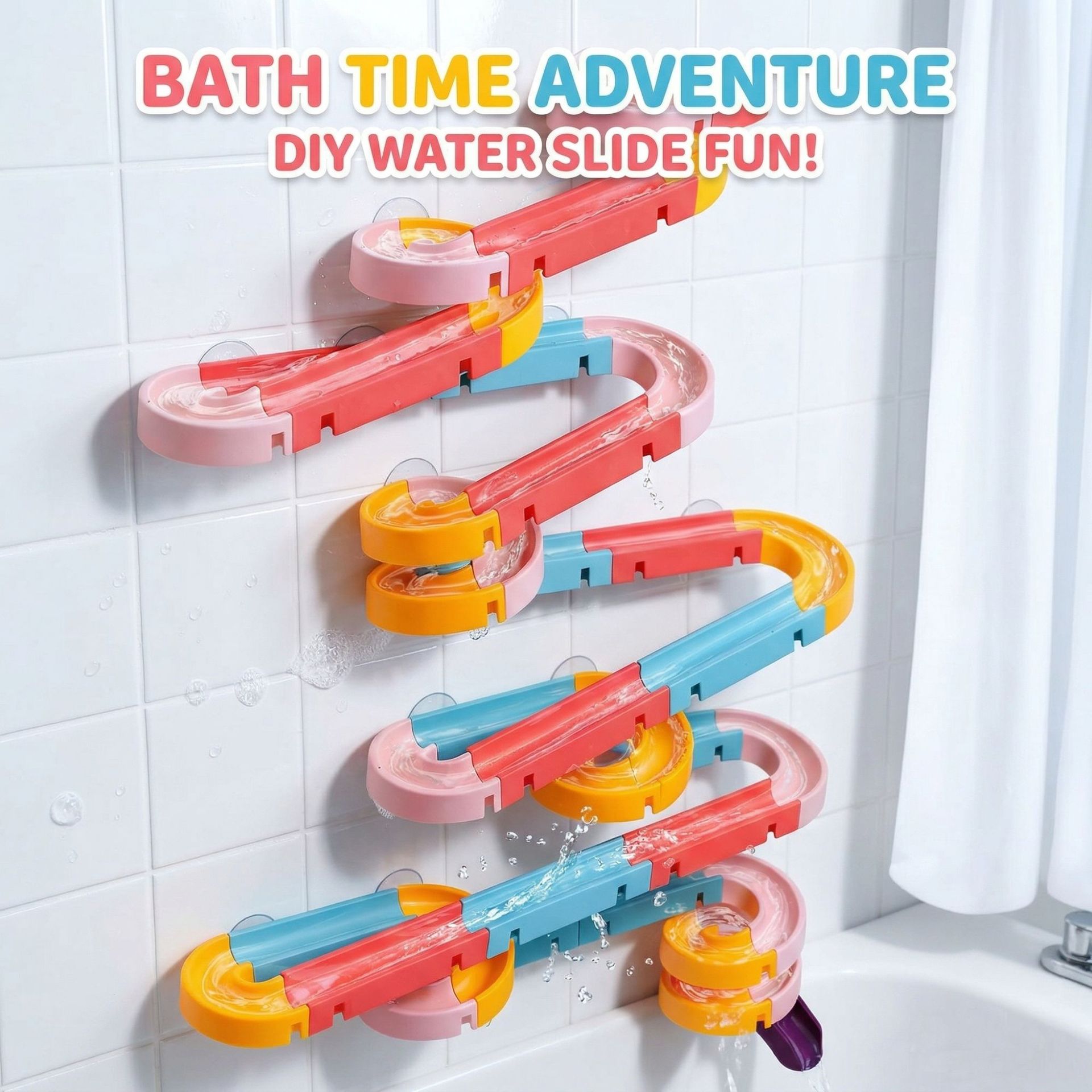 Игрушка для ванны для игр в воде с рельсами, конструктор, DIY