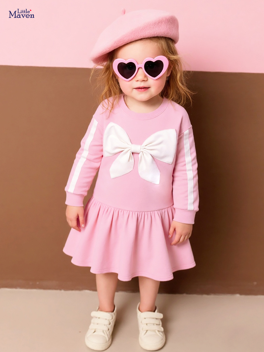 Little maven (Трансграничная торговля), милое осеннее платье, детский лонгслив, европейский стиль
