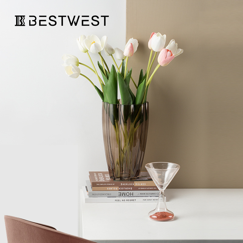 Best west Китайский стиль коричневый нерегулярная стеклянная ваза