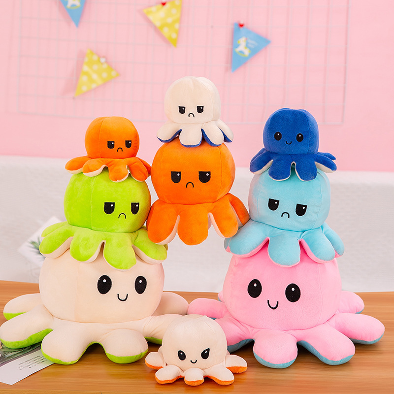 Плюшевая двусторонная игрушка, кукла, осьминог