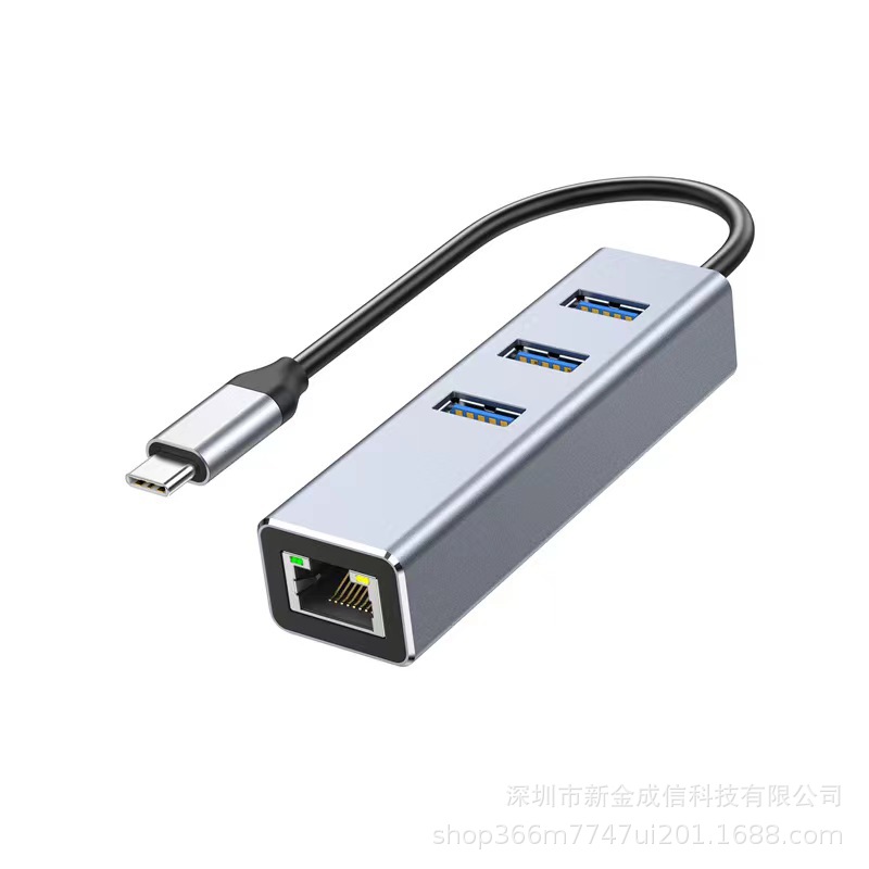 Производитель оптом тип-C/USB-алюминиевый сплав многопортарный стыковочный док 3.0HUB+ Gigabit сетевой порт.