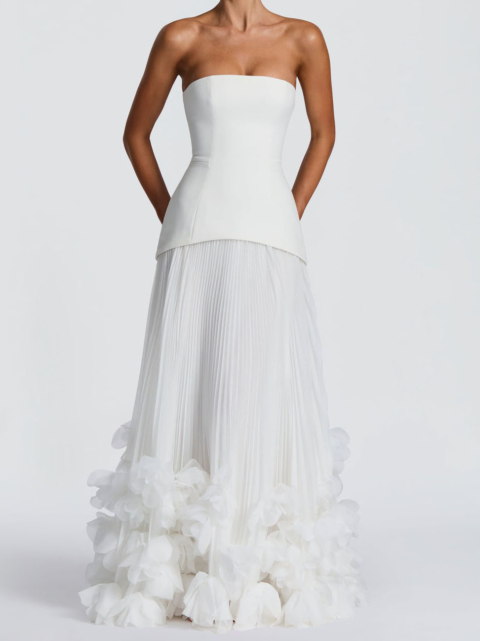 Бретели, топ без лямок, корсет, трехмерное платье, длинная длинная юбка, европейский стиль, в цветочек