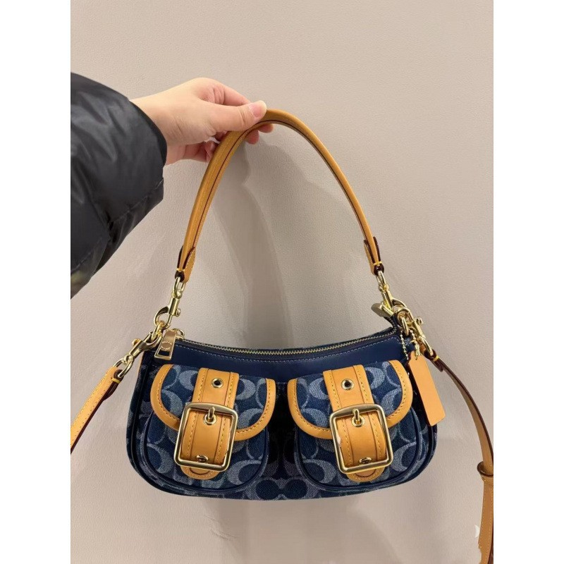 Женская сумка через плечо Coach, подержанная сумка для подмышек, Soho, ретро-багет Ashton, мотоциклетная сумка через плечо, сумка через плечо для игры в маджонг