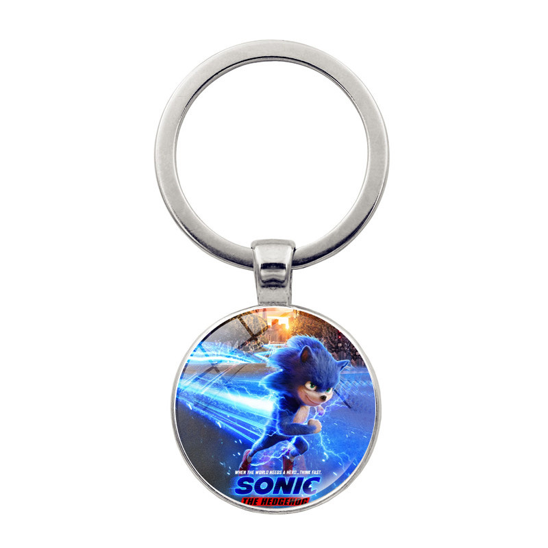 Sonic Hedgehog Клавичный подвеска Sonic The Hedgehog Sonic Boy Gem Ornament Key Ring