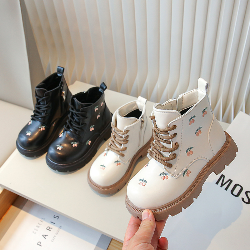 Martens, детские утепленные демисезонные короткие сапоги для девочек, 2025 года, стиль «принцесса»