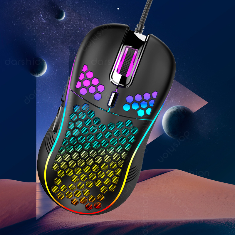 Новый rgb Hole Mouse Hollow Lightweight Wired E -Sports Gaming Mouse Computer USB излучение 7200DPI